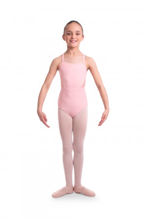 Kids' Bloch Becki Animal Printed Mesh Camisole Leotards Candy Pink | YUSGT27916