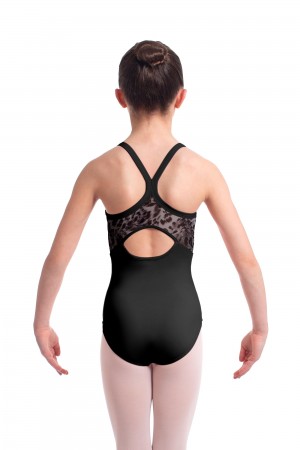 Kids' Bloch Becki Animal Printed Mesh Camisole Leotards Black | MUSFT24230