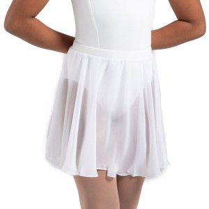 Kids' Bloch Chayanne Chiffon Short Circle Skirts White | USZPD67241