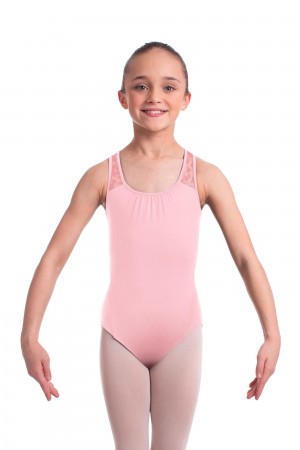 Kids' Bloch Elina Animal Printed Mesh Cross Back Leotards Candy Pink | UUSTG87753