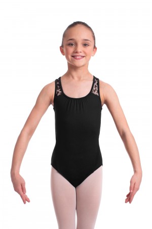 Kids' Bloch Elina Animal Printed Mesh Cross Back Leotards Black | PUSER24426