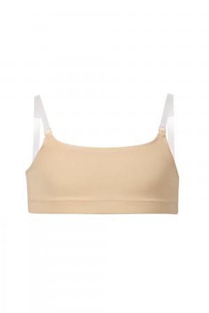 Kids' Bloch Leia Crop Top Underwear Sand | ZUSNQ20384