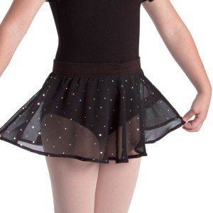 Kids' Bloch Olesia Sequin Spotted Skirts Black | DUSKV84132