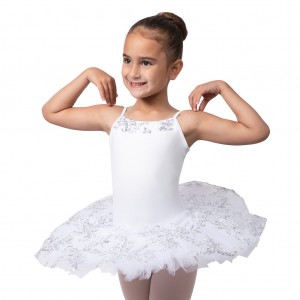 Kids' Bloch Perlaida Sequin Overlay Dress White | TUSWZ23078