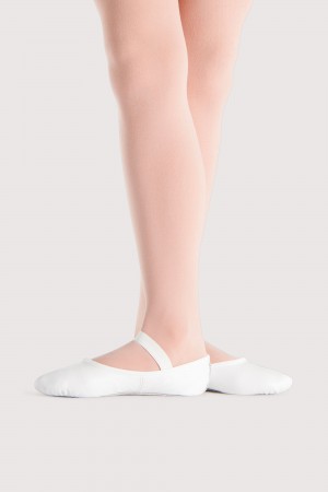 Kids' Bloch Prolite Leather Childrens Ballet Flats White | USDYB74076