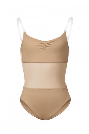 Kids' Bloch Sunna Mesh Panel Body Liner Underwear Tan | EUSHC56340