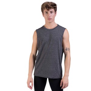 Men's Bloch Harris Relaxed Drop Arm Muscle Tops Dark Heather | PUSER82013