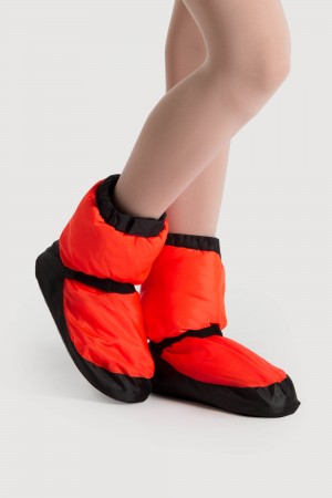 Women's Bloch Adult Warmup Booties Orange Fluro | YUSVQ98090