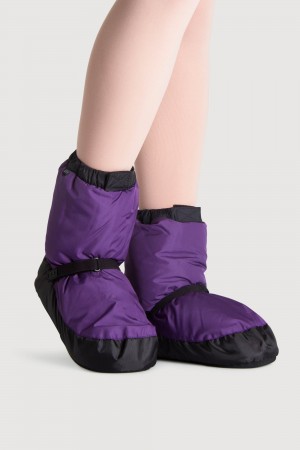 Women's Bloch Adult Warmup Booties Purple/Black | USEAH43334