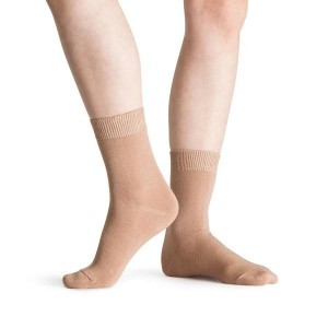 Women's Bloch Ankle Socks Tan | XUSBH87560