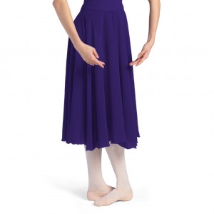 Women's Bloch Cambria Full Circle Chiffon Skirts Deep Purple | QUSUV23350