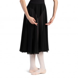 Women's Bloch Cambria Full Circle Chiffon Skirts Black | YUSGT45013