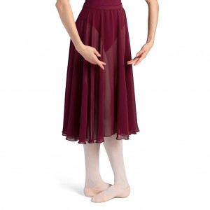 Women's Bloch Cambria Full Circle Chiffon Skirts Burgundy | FUSUI99508