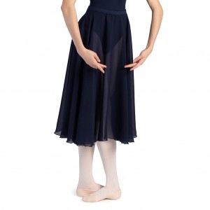 Women's Bloch Cambria Full Circle Chiffon Skirts Navy | DUSVO54394