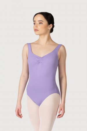 Women's Bloch Cecilie Gathered Tank Leotards Lilac | USICD37074