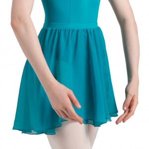 Women's Bloch Chezanne Chiffon Mock Wrap Skirts Teal | GUSUC18039