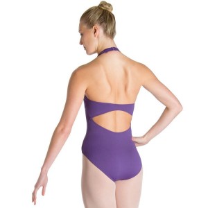 Women's Bloch Cinnamon Halter Leotards Purple | USNZX13983