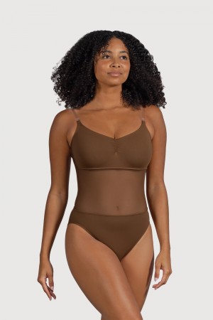 Women's Bloch Cordelia Mesh Panel Underwear Cocoa | QUSWA43191