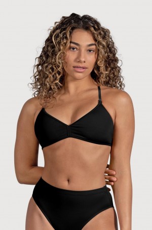 Women's Bloch Deva V Front Underwear Black | UUSTG85650