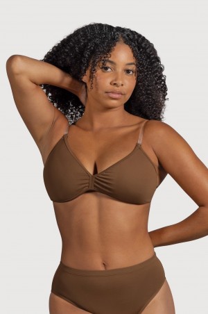 Women's Bloch Deva V Front Underwear Cocoa | QUSWA99101