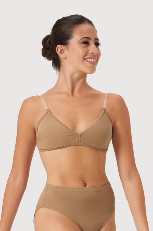 Women's Bloch Deva V Front Underwear Tan | LUSSX77236