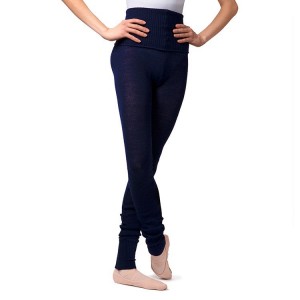 Women's Bloch Full Length Roll Waist Womens Warmup Pant Knitwear Navy | AUSDF50481