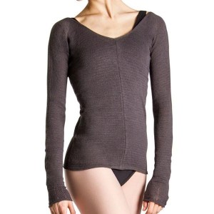 Women's Bloch Kara Long Sleeve V Tops Charcoal | UUSND84932