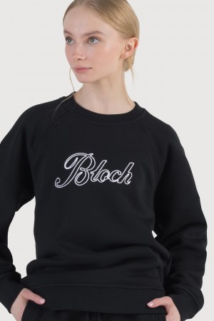 Women's Bloch Off-Duty Terry Crew Sweat Tops Midnight | XUSGW24116