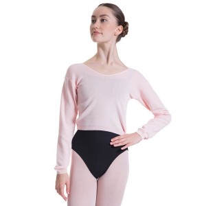 Women's Bloch Overt Cropped Long Sleeve Sweater Tops Pink | YUSGT68656