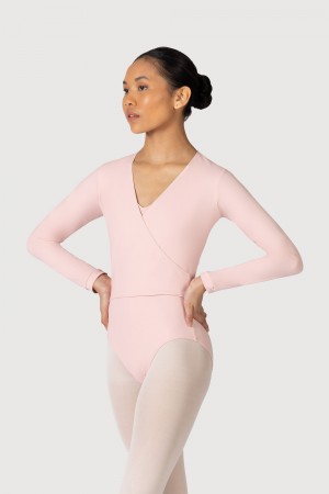 Women's Bloch Overture Crossover Long Sleeve Wrap Tops Candy Pink | SUSVO88685