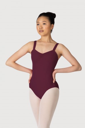 Women's Bloch Overture Obelia Princess Seam Leotards Burgundy | USJBT45281