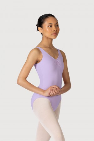 Women's Bloch Overture Odetta Sleeveless Pleat Leotards Wisteria | USIIZ37444