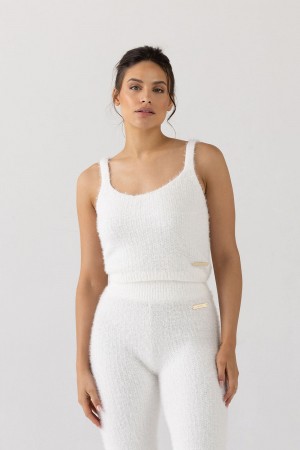 Women's Bloch Popcorn Stitch Camisole Knitwear Ivory | MUSFT31883