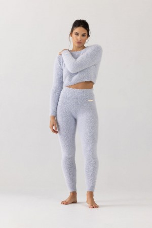 Women's Bloch Popcorn Stitch Tight Knitwear Sky | USZDE32938