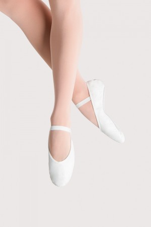 Women's Bloch Prolite Leather Ballet Flats White | UUSTG19034