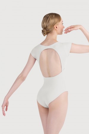 Women's Bloch Rionna Rib Cap Sleeve Leotards Ivory | PUSER55498