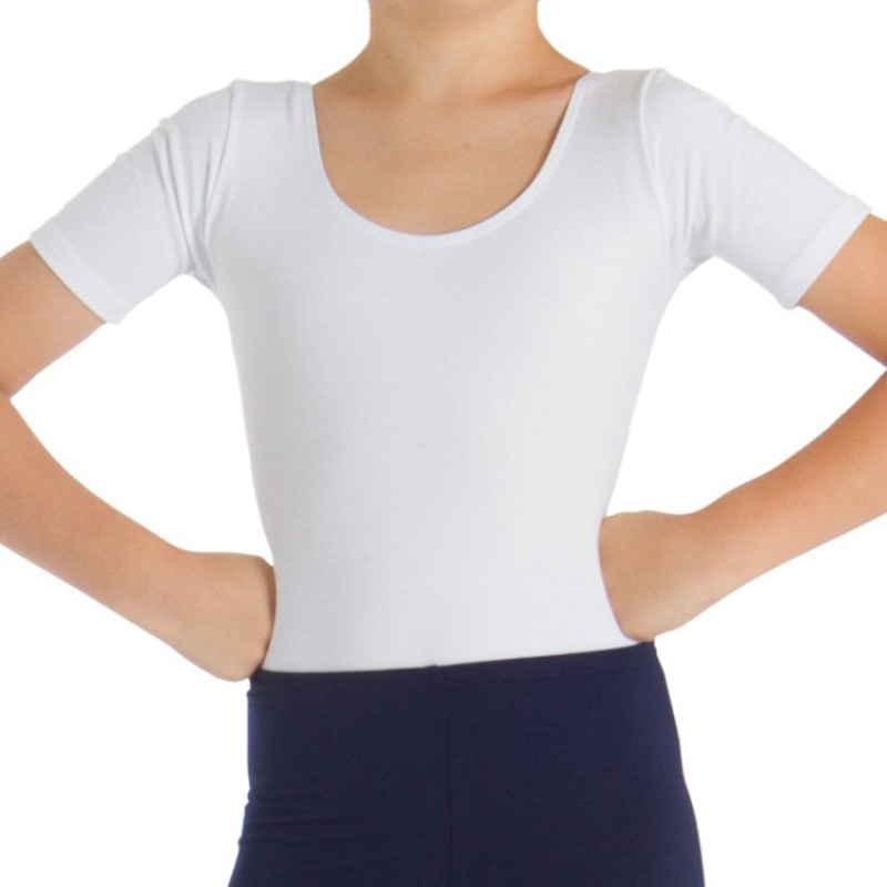 Kids\' Bloch Bannon Cap Sleeve Tops White | PUSER14866