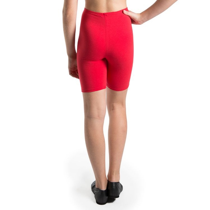 Kids' Bloch Basic Bike Length Short Bottoms Red | EUSHC19965