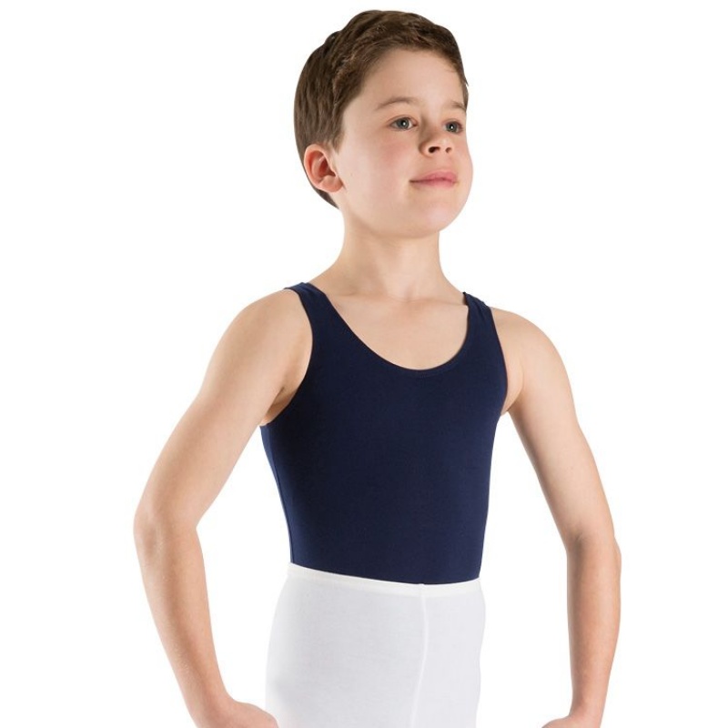 Kids\' Bloch Billy Sleeveless Tops Navy | PUSER31278