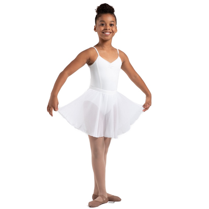 Kids' Bloch Chayanne Chiffon Short Circle Skirts White | USZPD67241