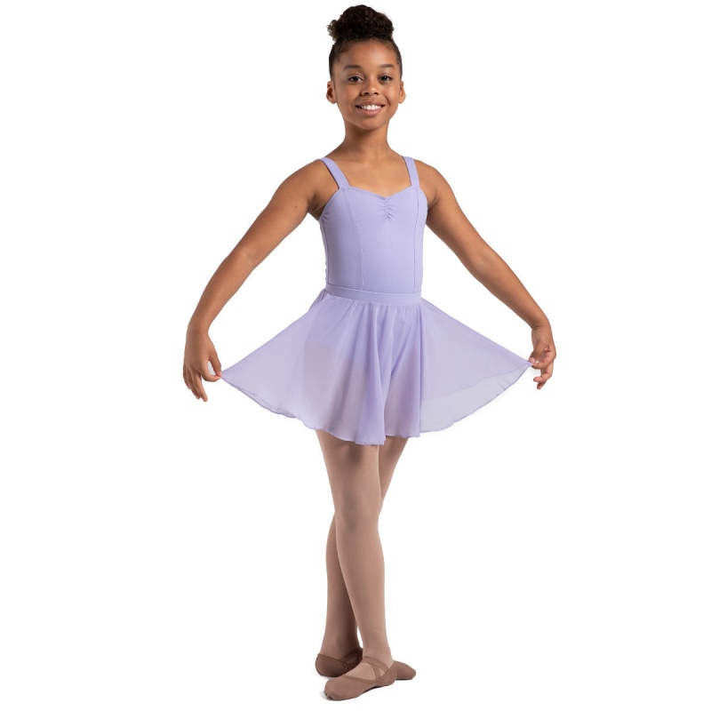 Kids' Bloch Chayanne Chiffon Short Circle Skirts Lilac | USQCS89114