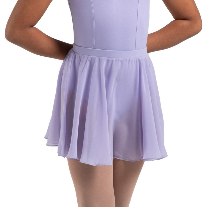 Kids\' Bloch Chayanne Chiffon Short Circle Skirts Lilac | USQCS89114