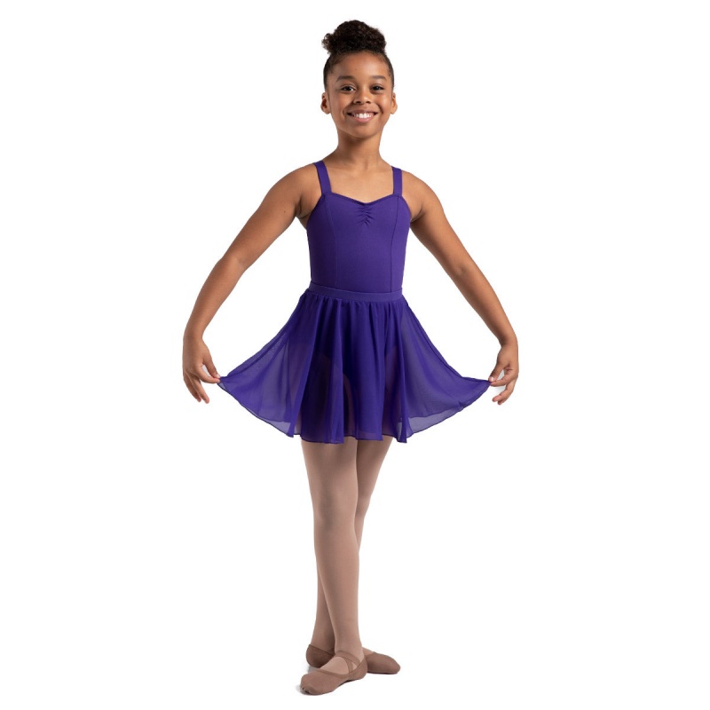 Kids' Bloch Chayanne Chiffon Short Circle Skirts Deep Purple | MUSFT46606