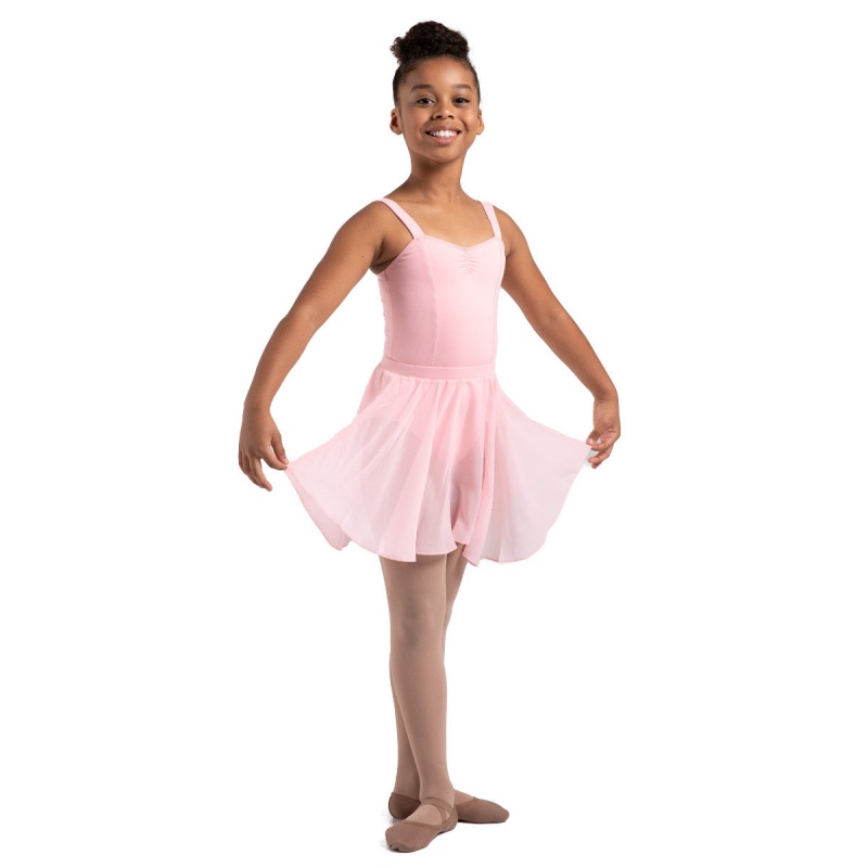 Kids' Bloch Chayanne Chiffon Short Circle Skirts French Rose | USDFL19591