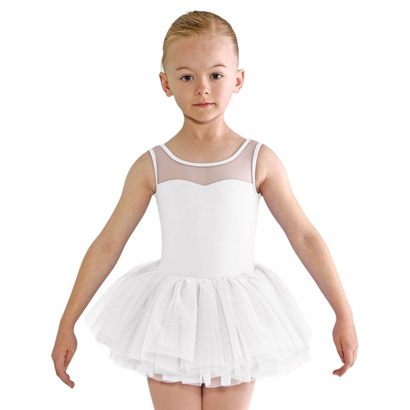 Kids\' Bloch Emica Sweetheart Dress White | ZUSNQ93645