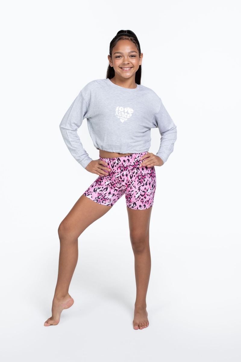 Kids' Bloch Flo Active Justice Drawstring Pullover Tops Grey Marl | USNEJ99352