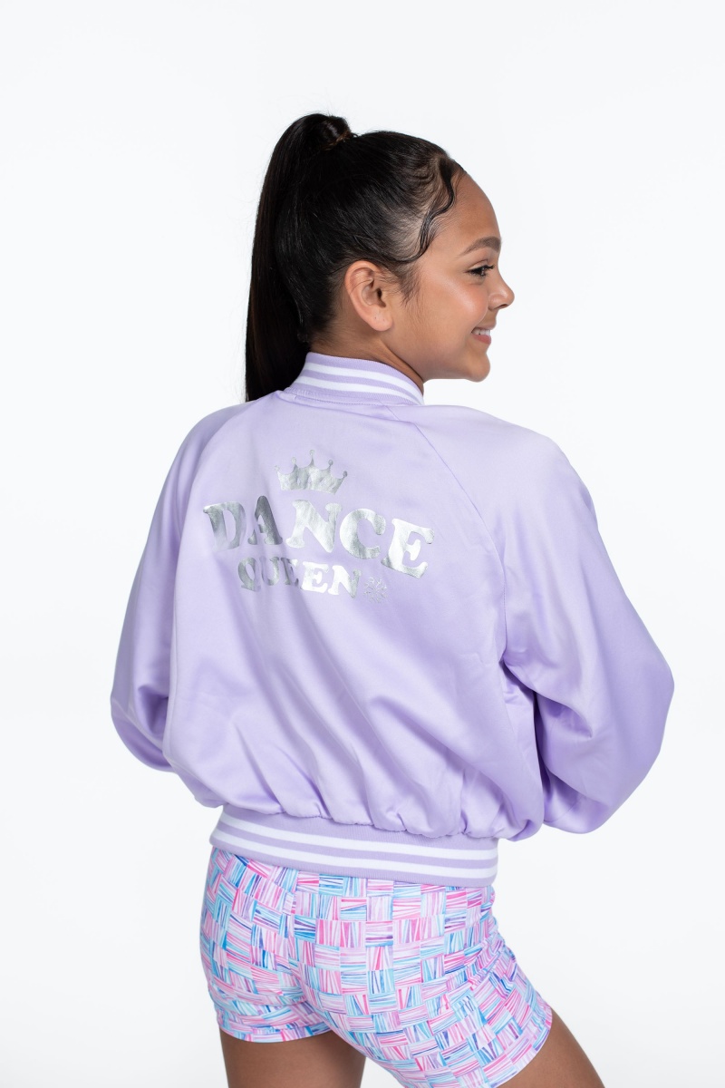 Kids' Bloch Flo Active Rizzo Bomber Jacket Tops Lilac | USJBT32897