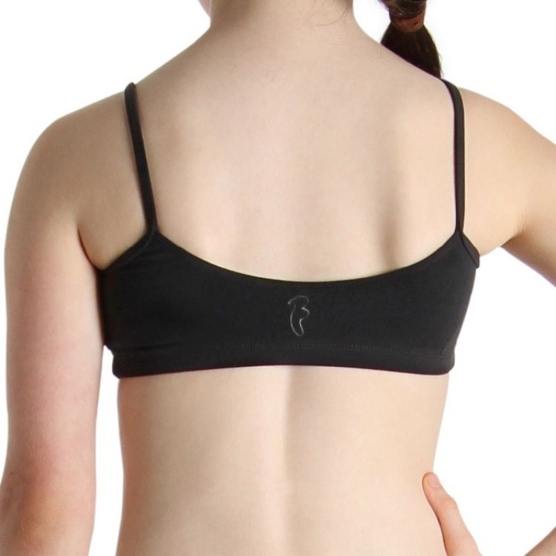 Kids' Bloch Gather Front Crop Tops Black | USZPD32806