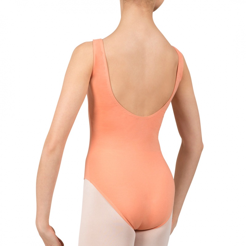 Kids' Bloch Gathered Front With Low Back Leotards Guava | YUSVQ35519