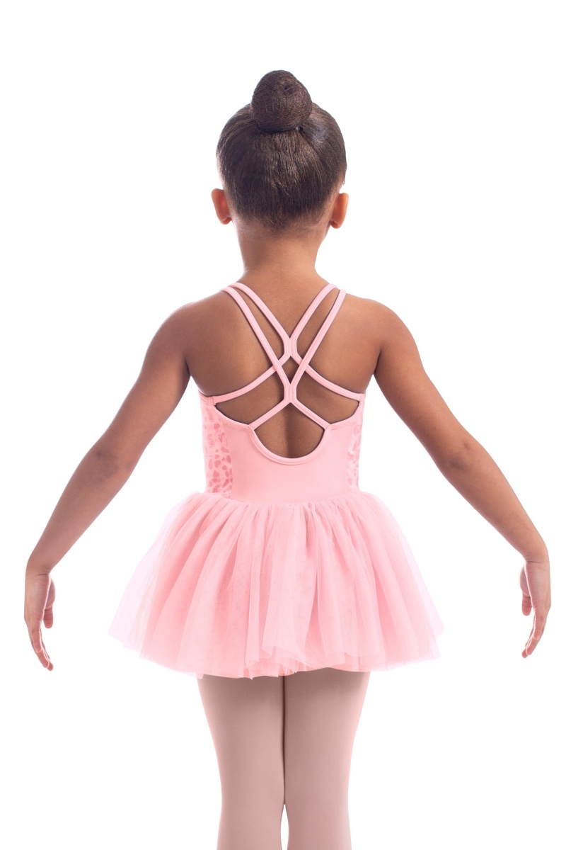 Kids' Bloch Mendy Animal Printed Mesh Tutu Leotards Candy Pink | USNZX85391